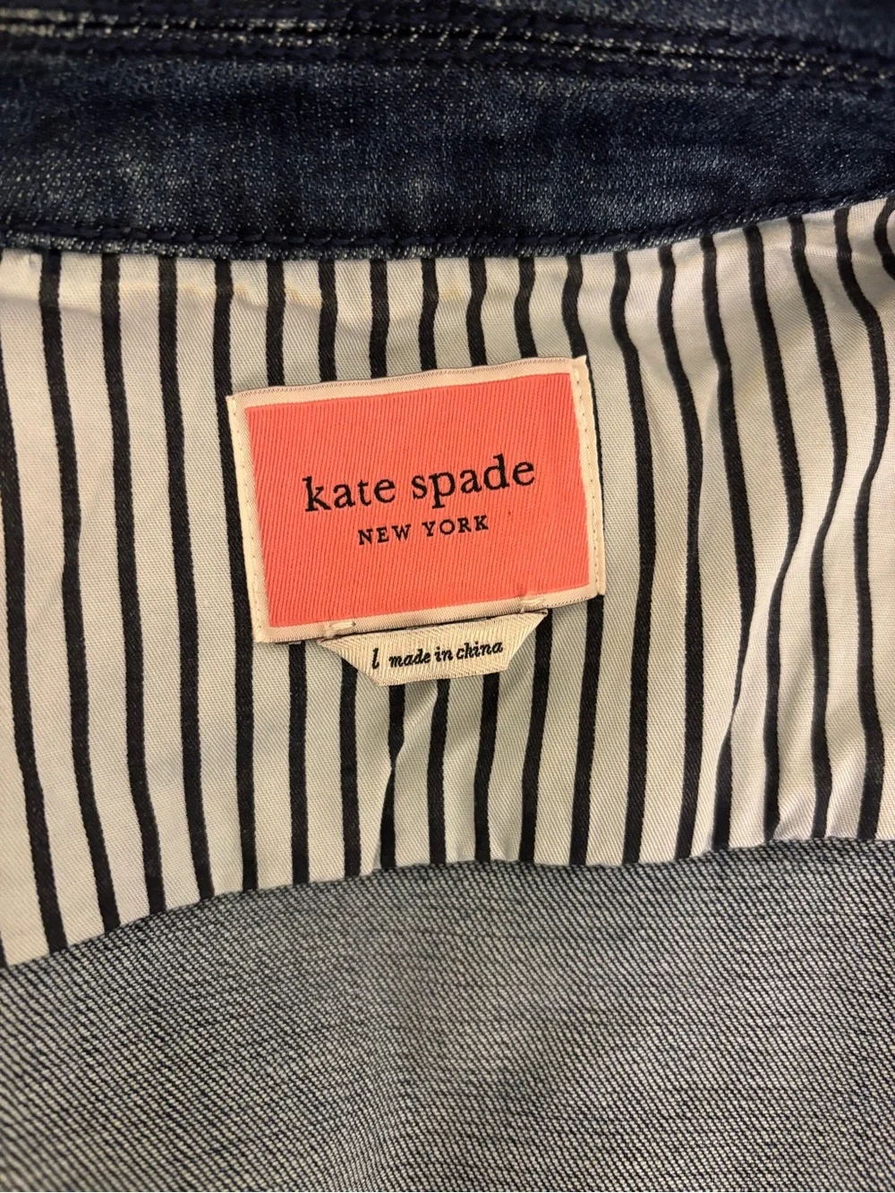 💙 Kate Spade New York Denim Jacket — NWOT — Sz L